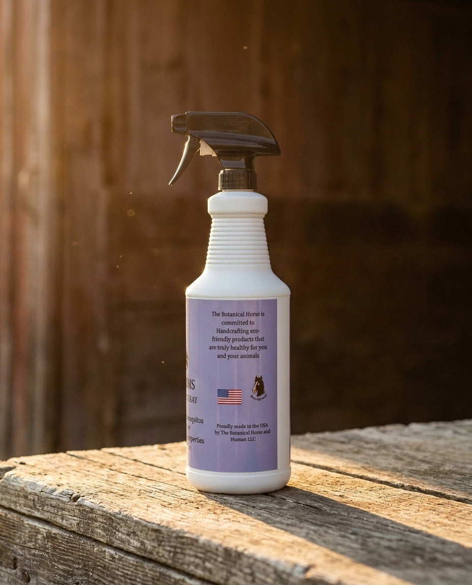 No-See-Um Coat Spray bottle side label — handcrafted eco-friendly, made in the USA