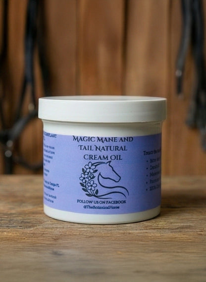 Horse mane conditioned with organic crème oil treatment
